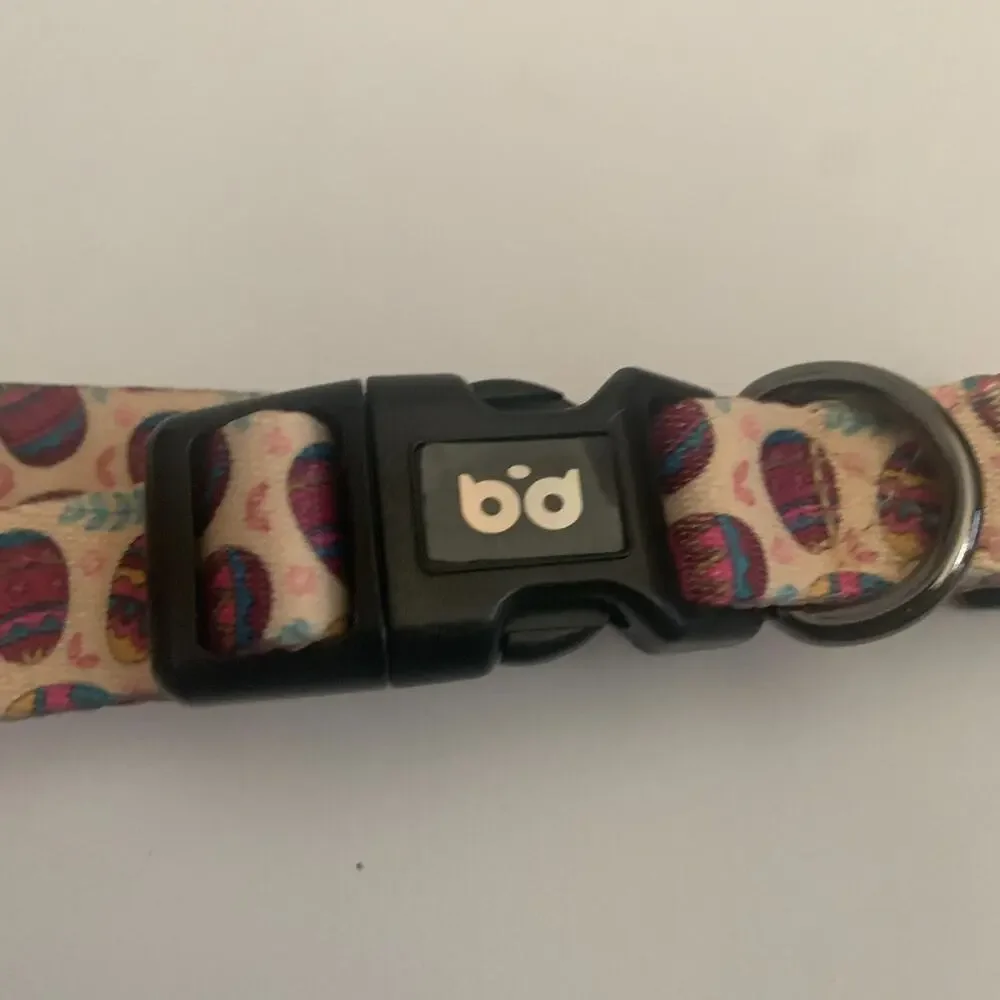 Adjustable Soft Easter Egg Dog Puppy Collar All Over Easter Eggs Size M New